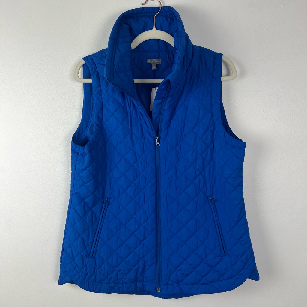 Talbots Nwt Quilted Vest Royal Blue Size Medium